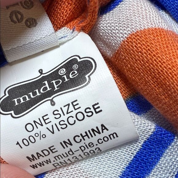 Blue and Orange Geometric Pattern Infinity Scarf Gators Colors - Picture 4 of 8
